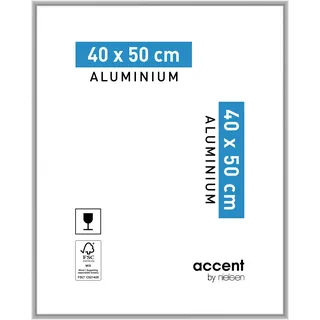 Nielsen Bilderrahmen Accent Aluminium Silber Matt / 40 x 50