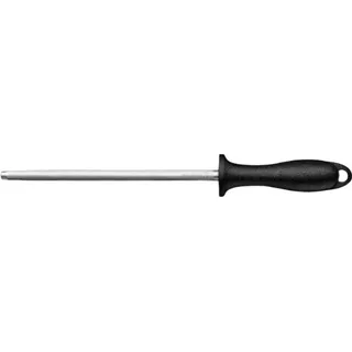Klassischer Abziehstahl, 20 cm, mittelfein, rund, schwarz