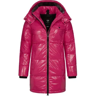 Wintermantel RAGWEAR "Roobie Long", Damen, Gr. M (38), pink (fuchsia), Obermaterial: 100% Nylon. Innenfutter: 100% Polyester. Wattierung: 100% Polyester, gerade ca. Mitte Oberschenkel, Ärmel ohne Ärmelschlitz Rippstrickbündchen, Mäntel Wintermantel, super stylischer, gänzender Damen Steppmantel