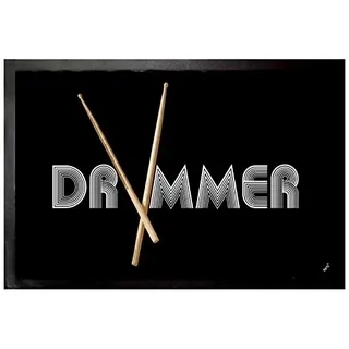 1art1 Musik Band, Drummer Fußmatte Dekomatte Innenbereich | Design Türmatte 60x40 cm