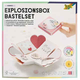 Folia Explosionsbox Bastelset Romance 46 tlg. blau