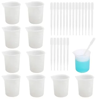 10 Stück Silikon Messbecher, 100ml Silikonbecher zum Gießen, Silikon Becher