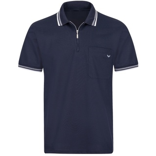 Poloshirt TRIGEMA "TRIGEMA mit Reißverschluss" Gr. 4XL, blau (navy) Herren Shirts Kurzarm