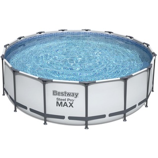 Steel Pro MaxTM Frame Pool Komplett-Set, rund, mit Filterpumpe, Sicherheitsleiter & Abdeckplane 457 x 122 cm