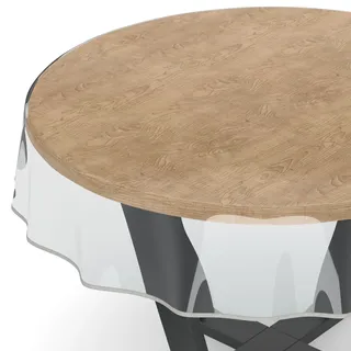 ANRO Transparente Tischdecke Schutzdecke Glasklar Durchsichtig Klarsichtfolie - Marta - 0,3mm Rund 120cm Farbe Weiß Transparent abwaschbar Tischfolie Tischschutz PVC wasserabweisend