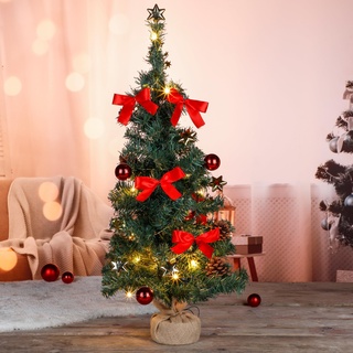 Haushalt International HI Künstlicher Weihnachtsbaum 75 cm Tannenbaum Christbaum Dekobaum beleuchtet und dekoriert
