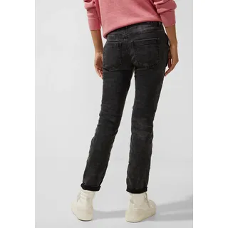 Comfort-fit-Jeans STREET ONE Gr. 27, Länge 30, schwarz (black random wash) Damen Jeans High-Waist-Jeans 4-Pocket Style