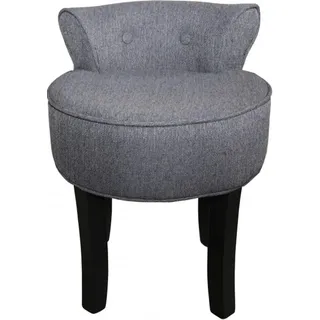 Casa Padrino Designer Hocker Boston Grau / Schwarz - Barock Schminktisch Stuhl