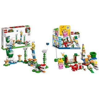 LEGO 71409 Super Mario Maxi-Spikes Wolken-Challenge – Erweiterungsset & 71403 Super Mario Abenteuer mit Peach – Starterset, baubares Spielzeug mit interaktiver Prinzessinnen Figur