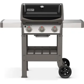 Weber Spirit II E-310 Gasgrill | 3 Brenner, Gourmet BBQ System Roste, GS4 Grillsystem, 60 x 46 cm Grillfläche, Seitenablagen und Besteckhaken, Schwarz/Silber