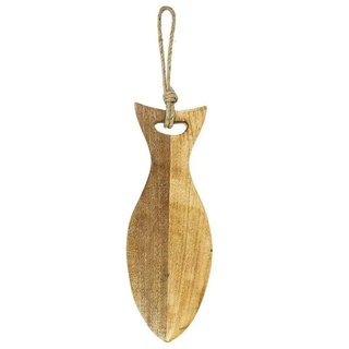 Mars & More Schneidebrett Schneidebrett Holz Fisch Modern Maritim Natur Groß 51 cm, Mangoholz, Fischmotiv beige