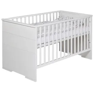 Kombi-Kinderbett 70x140 -Gitterbett Babybett Schlupfsprossen-Weiß