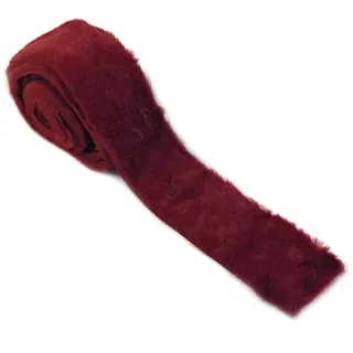 Kunstfell Weinrot 2m x 6cm weiches Fellband, Tischband, Dekoband | Dekoband, Fell für Weihnachten, Winter Dekoration, Nähen, Basteln, schmales Tischband, nahtlos, weich, ideal für DIY