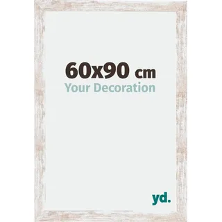 Bilderrahmen, 60x90 cm, White Wash, MDF, Catania - Weiß