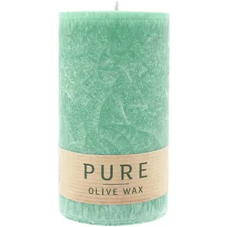 Richard Wenzel PURE OLIVE WAX Stumpenkerze 130 x 70 mm grün