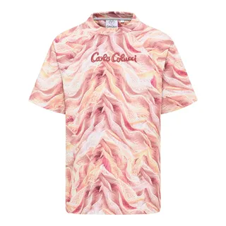 Carlo Colucci T-Shirt Dorn hellbeige / orange / pink / weiß L