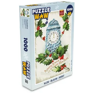 MuchoWow Puzzle Uhr - Kunst - Weihnachten, 1000 Puzzleteile, Foto-Puzzle, Bilderrätsel, Puzzlespiele, Klassisch 48 cm x 68 cm x 2 cm