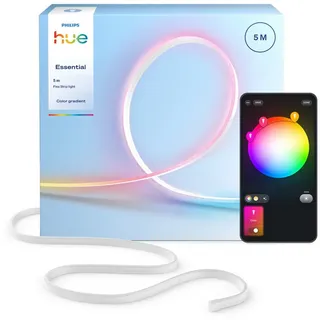 Philips Hue Essential Flex Lightstrip 5 m, RGB, flexible Innenbeleuchtung, App- und Sprachsteuerung, kompatibel mit Alexa, Google Assistant und Apple Home