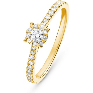 CHRIST Diamantring CHRIST Damen-Damenring 10 Diamant gelb|goldfarben 60
