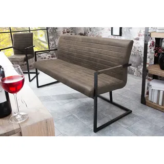 riess-ambiente Sitzbank LOFT 160cm taupe / schwarz (Einzelartikel, 1-St), Esszimmer · Microfaser · Metall · Industrial braun