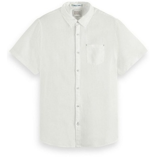 Scotch & Soda Kurzarmhemd Hemd Kurzärmliges Leinenshirt mit Knopfleiste und (1-tlg) weiß S