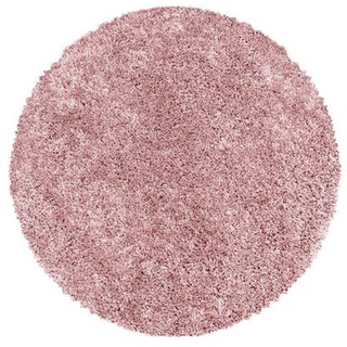 Novel Hochflorteppich Sydney 3000 rose, Rosa, Textil, Uni, rund, Oeko-Tex® Standard 100, für Fußbodenheizung geeignet, schmutzabweisend, Hausstauballergiker lichtunempfindlich, antistatisch, waschbar, pflegeleicht, strapazierfähig, leicht zusammenrollbar, Teppiche & Böden, Teppiche, Hochflorteppiche & Shaggys