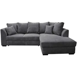 Cantus Ecksofa, Anthrazit, Kunststoff, 3-Sitzer, Füllung: Schaumstoff, Ottomane rechts, L-Form, 259x174 cm, Stoffauswahl, seitenverkehrt erhältlich, Rücken echt, Wohnzimmer, Sofas & Couches, Wohnlandschaften, Ecksofas