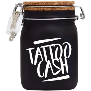 Spardose Tattoo Cash Weiss Geld Geschenk Idee Schwarz L