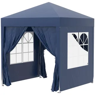 Outsunny Faltpavillon 2 x 2 m inkl. 4 Seitenteile Blau