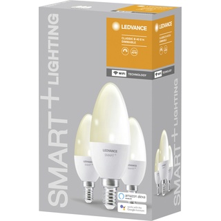 Ledvance Smart+WiFi LED Leuchtmittel Kerze B40 3er Pack Kerze E14 Smart