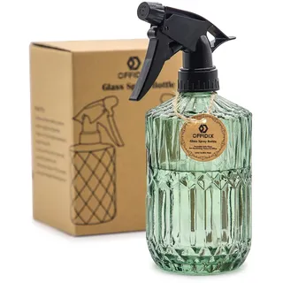 OFFIDIX Pflanzennebel, Handdruck-Sprühflasche mit feiner Nebel, 0,43 l, Glas-Sprühflasche mit verstellbarer Düse für Innen- und Außenbereich, Gartenarbeit oder Hausreinigung (hellgrün)