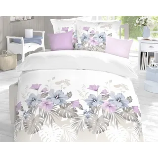 schlafgut »Aloha« Mako-Satin Bettwäsche 6378-407 viola 135x200 cm / 80x80 cm