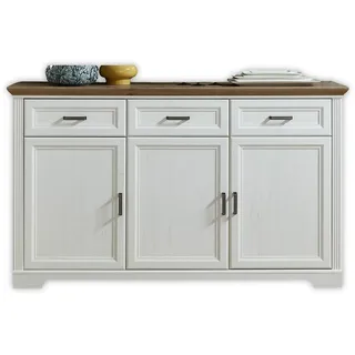 Möbel Boss Sideboard Jasmin 166 x 102 x 48 cm Weiß / Braun