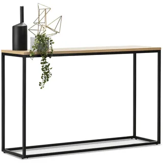 [en.casa] Kittilä Konsolentisch 80x100x30cm Schwarz/Eicheoptik
