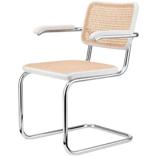 THONET S 64 V Freischwinger Buche weiß lasiert