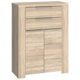 Newroom Highboard Puja, Highboard Sonoma Eiche Modern Kommode Sideboard Büro beige