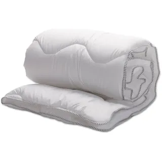 Muller Textil Bettdecke 140 x 220 cm Bettdecke 100% Baumwolle - 4 Jahreszeiten - Weiß