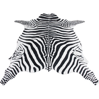Teppich BRUNO BANANI "Zebra" Teppiche Gr. B/L: 77 cm x 95 cm, 6 mm, 1 St., schwarz-weiß (weiß, schwarz) Designer-Teppich Kurzflorteppich Möbel Teppich Esszimmerteppiche Teppiche Druckteppich in Fellform, Zebra-Optik, angenehme Haptik