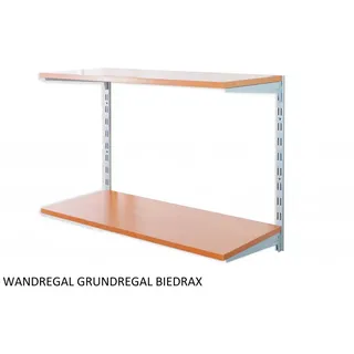 Biedrax Wandregal - Grundregal 50 x 60 x 50 cm, Farbe silber - 2 Fachboden Kirsche