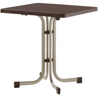 Sieger Boulevard-Klapptisch mit mecalit-Pro-Platte 70 x 70 x 72 cm champagner/schieferdekor mocca