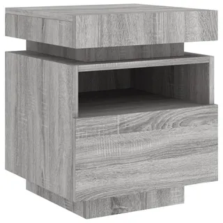 vidaXL Nachtschrank mit LED-Leuchten 40 x 39 x 48,5 cm Grau