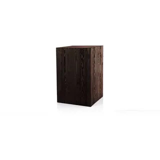 DECOKTIVO Holzständer, Holzblock, Baumstamm Deko, Bodenwindlicht Säule, Blumensäule Holz, Dekosäule, Stabil und Langlebig, Schwarz, 60x40x40 cm