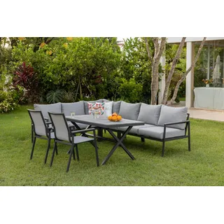 Gardissimo Jolie Dining Eck Lounge Set, Anthrazit, 9 Personen