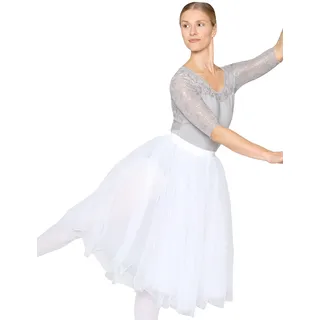 tanzmuster Ballettrock Damen - Yvonne - 2 Lagen Tüll - Tüllrock für Ballett und Tanz - weiß 36 - Ballettkleidung für Erwachsene - 36
