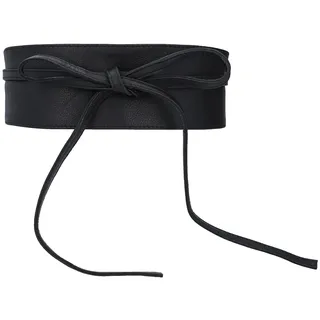 Gusti Gürtel Leder-Federica Damen und Herren Taillengürtel Breit Wickelgürtel zum Schnüren Hüftgürtel schlichter Ledergürtel zum Binden Accessoires Schwarz Leder - Einheitsgröße