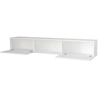 [en.casa] Paltamo TV-Lowboard 180 x 29,5 x 31 cm Weiß Holz, Spanplatte