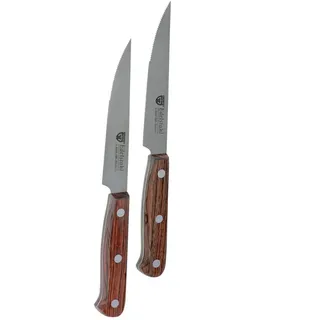 GRÄWE Steakmesser Steakmesser-Set 2 Stück (2 Stück), Steakmesser-Set 2 Stück mit Holzgriff