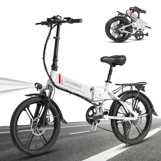 Samebike 250W E Bike Elektrofahrrad 20" Fat Tire E-Fahrrad klapprad 36V/12Ah Akku,Max.Reichweite bis zu 35-70km, Off-Road Mountainbike City EBike