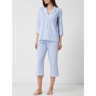 Pyjama mit Streifenmuster, Blau, XL