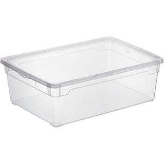 Sundis Clear Box Boots Aufbewahrungsbox mit Deckel, Kunststoff (PP), transparent, 22 Liter (55 x 37,5 x 16 cm)